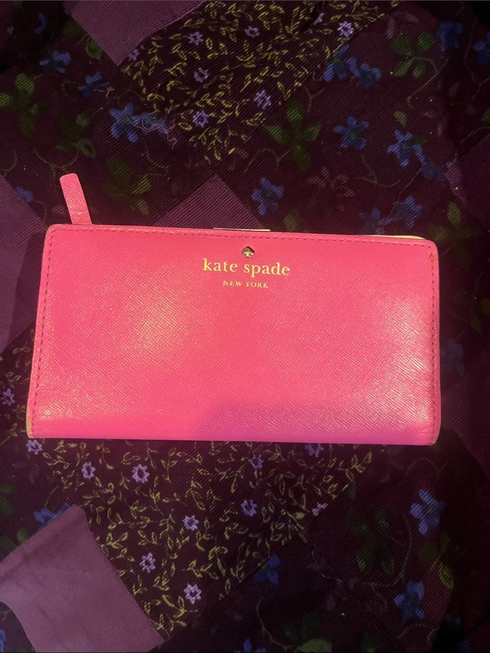 kate spade pink zip-around wallet